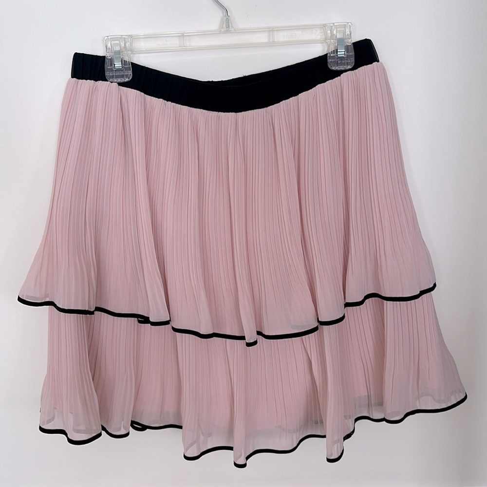 Worthington Light Pink Pleated Two Tiered Skirt Size 8 Fully Lined